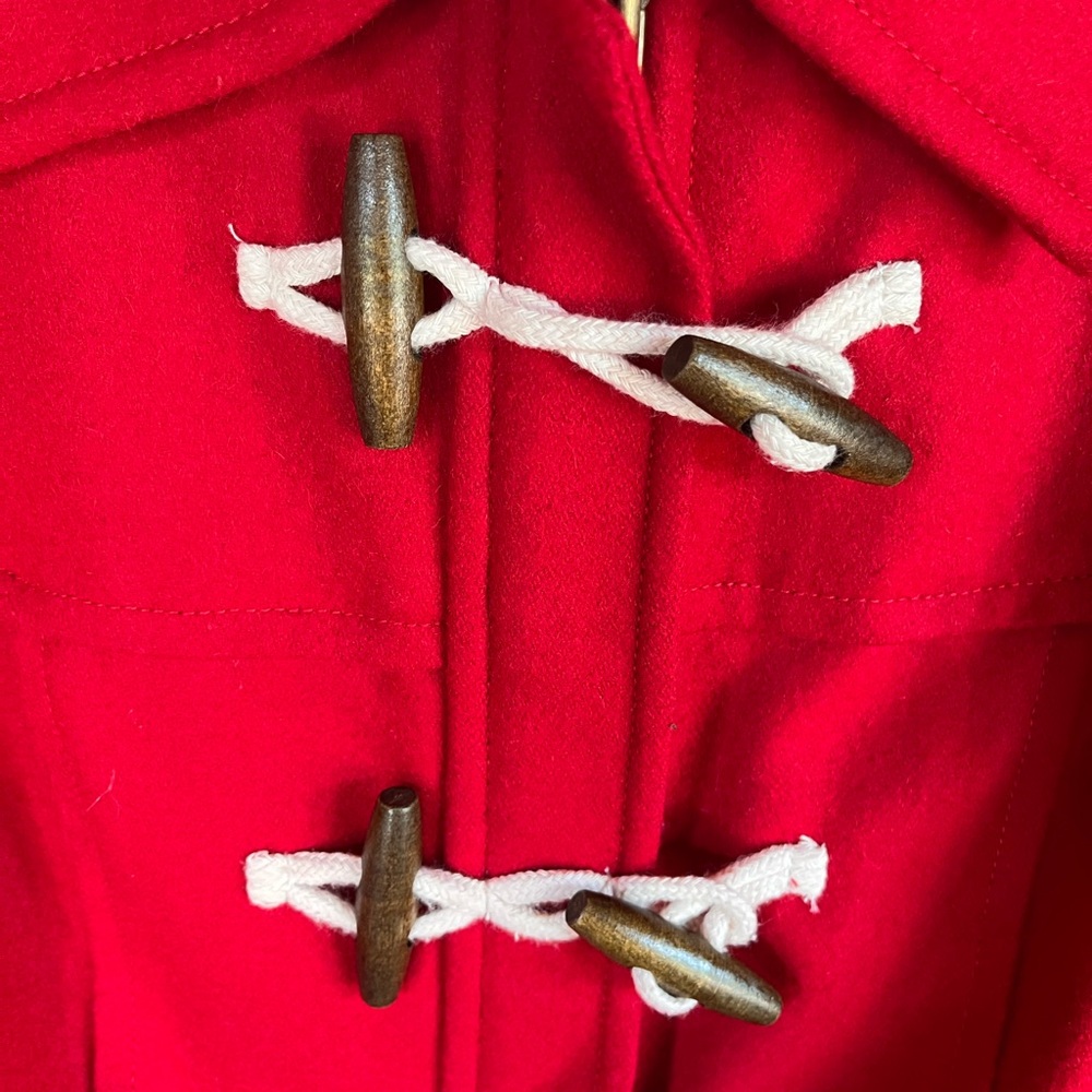 Red Toggle Coat - Picture 3 of 6